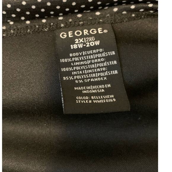 George black polka dots short sleeves faux wrap blouse size 2X - Picture 7 of 9